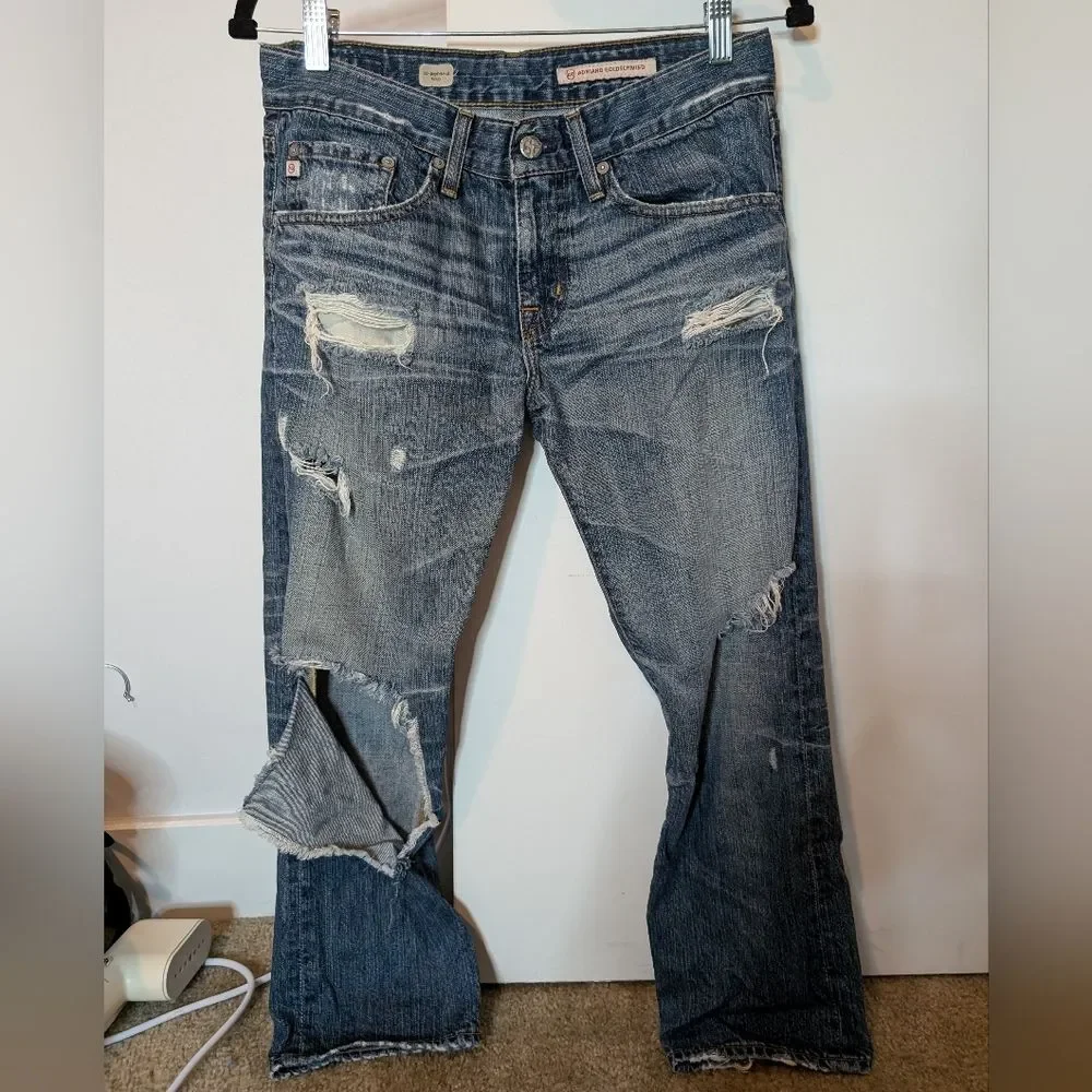 AG Adriano Goldschmied Distressed Ex-Boyfriend Crop Jeans - Picture 3 of 16